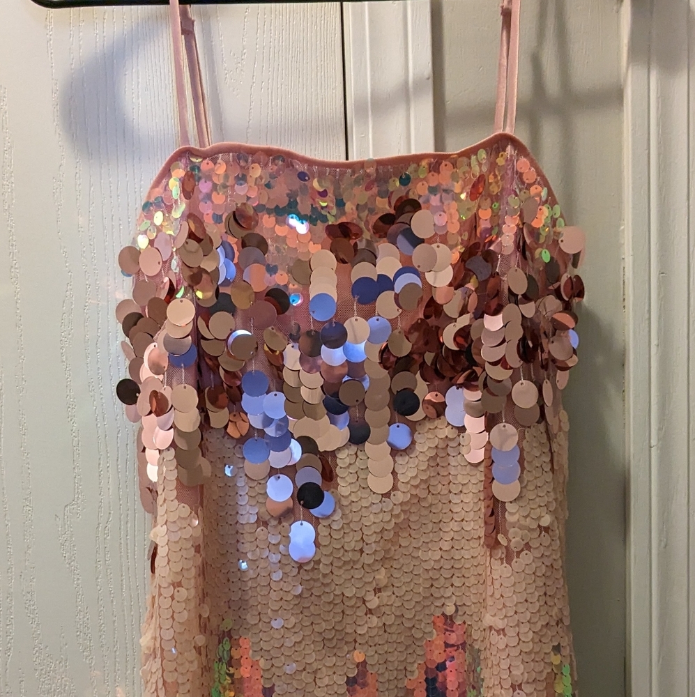 Pink Sequin Disco Dress- 12th Tribe